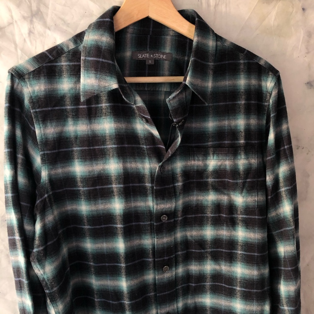 Slate & stone flannel overshirt flannel shirt